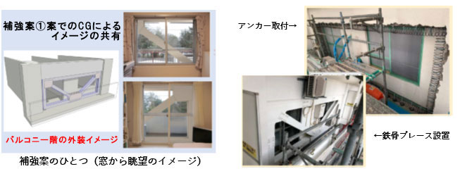 補強案のひとつ（窓から眺望のイメージ）